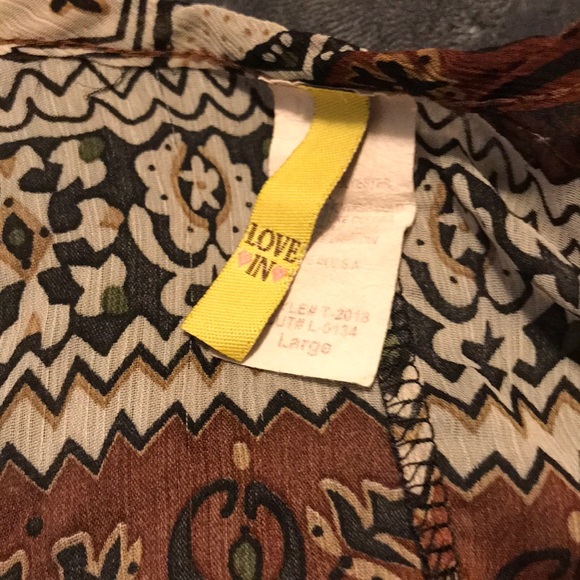 Boho sheer ‘In Love’ tunic M - Picture 3 of 6